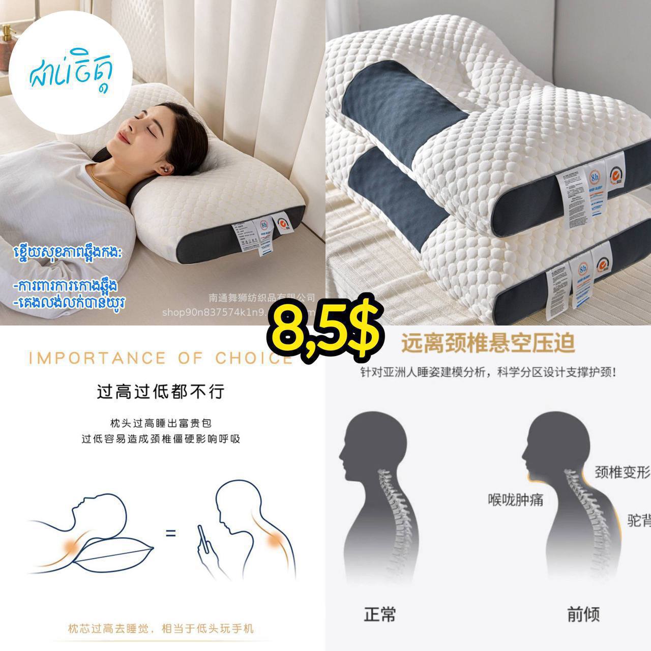 ខ្នើយគេងសុខភាពកាពារឆ្អឹងក Healthy Pillow