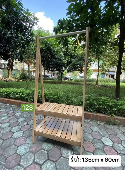 ធ្នើដាក់អឺវាន់ និងព្យួរខោអាវ Clothes hanging shelf